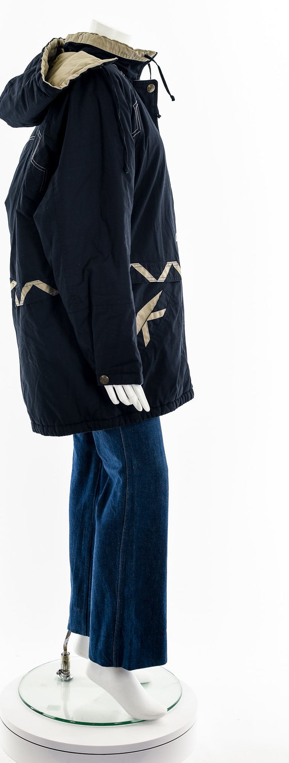 Puffer Black Down Winter Coat 90s - image 5