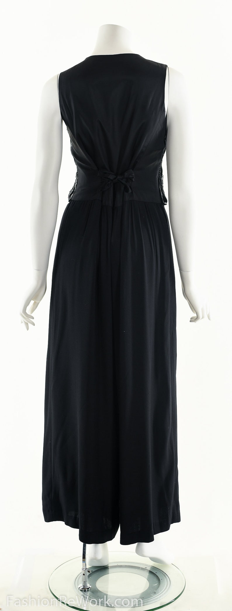 Party Jumpsuit Attached Vest Jumpsuit Vintage Jumpsuit Black Boho Jumpsuit Evening Jumpsuit Bohemian Jumpsuit 90/'s Black Jumpsuit