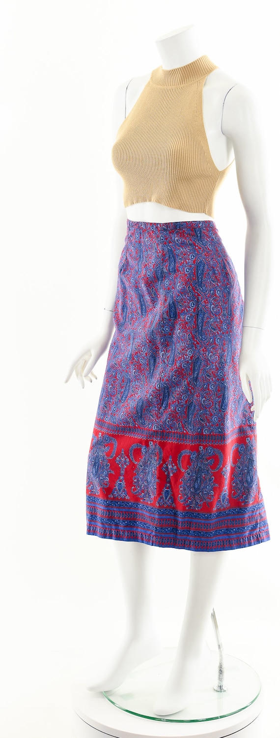 Paisley Midi Skirt,Jewel Bohemian Skirt,Vintage C… - image 10