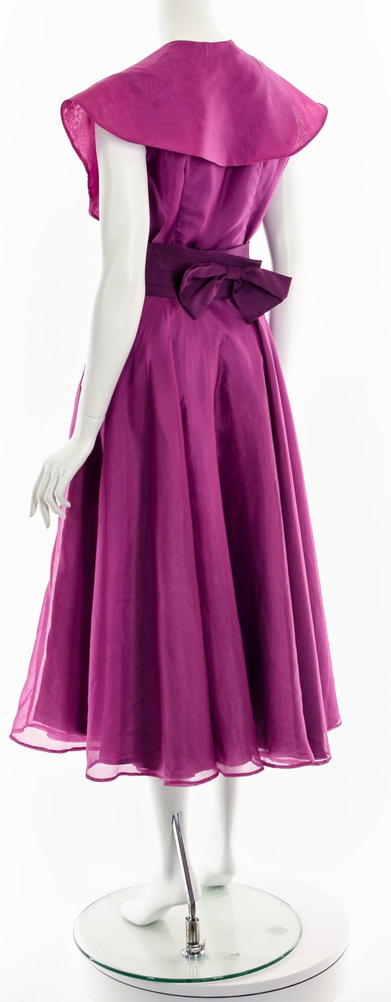 Purple Chiffon Fit and Flare Dress - image 8