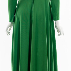 60's Kelly Green Studded Maxi Dress image 7