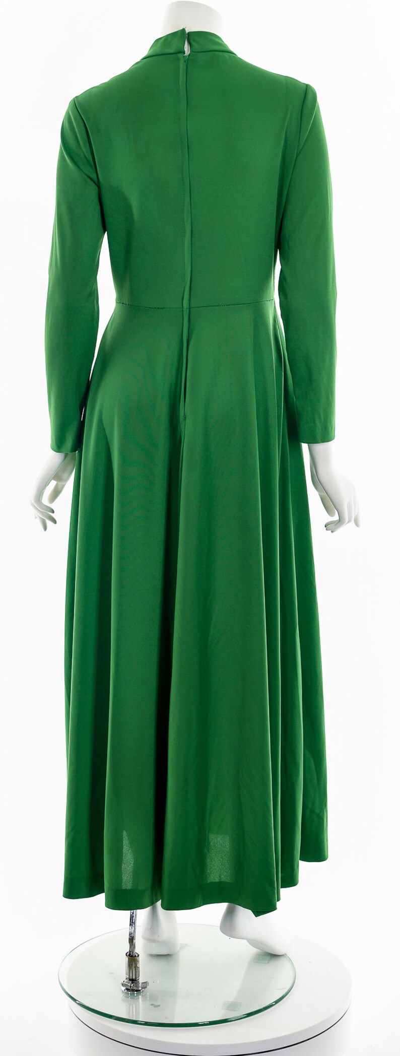 60's Kelly Green Studded Maxi Dress image 7