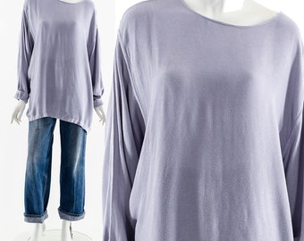 Blusa tipo túnica vintage de color morado claro de Laise Adzer, sin usar.
