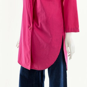 Hot Pink Cotton Oversized Blazer Jacket image 10