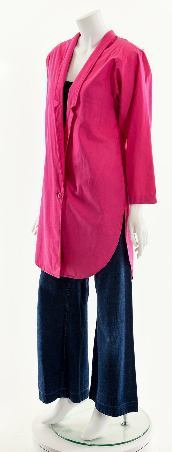 Hot Pink Cotton Oversized Blazer Jacket - image 10