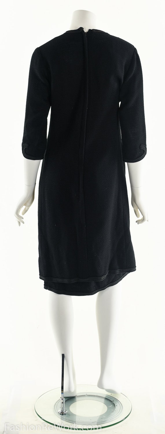 Vintage 20's Black Wool Dress, 20's Dress, Soutac… - image 6