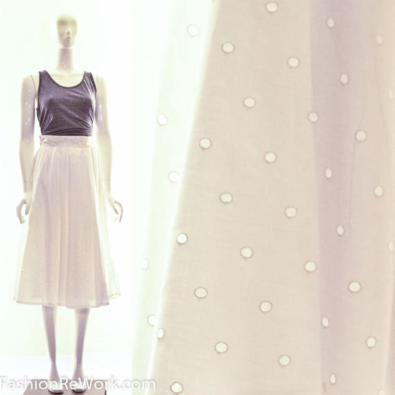 Vintage Brigitte Bardot Retro White Eyelet Full Sk