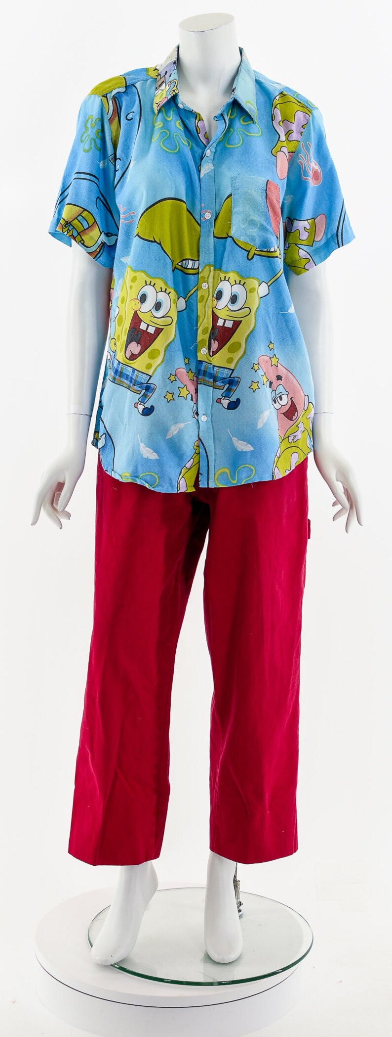 Sponge Rework Sponge Bob + Patrick Sleepy Time Rework Button Up - Etsy Canada