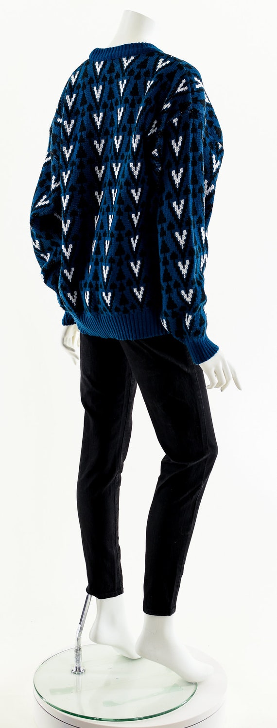 Blue + Black Geometric Sweater - image 6