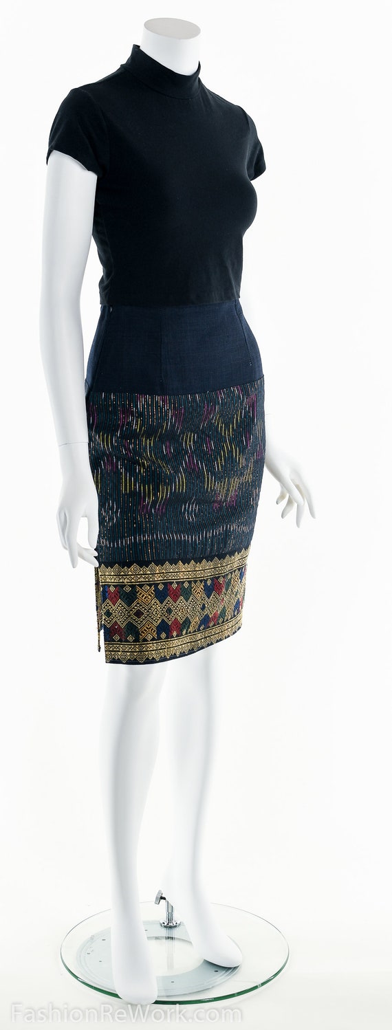 Hmong Skirt, Thai Pencil Skirt, Ethnic Skirt, Boh… - image 3