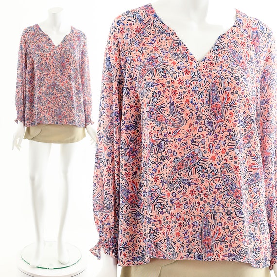 Pink Paisley Bohemian Blouse - image 2