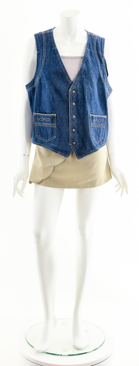 Western Denim Snap Vest - image 4