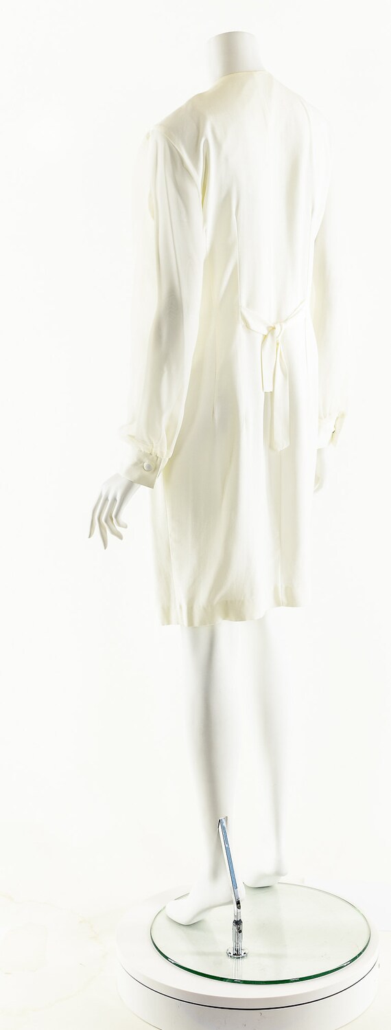White Fringe Dress,Crochet Sheer Dress,80s Blazer… - image 7