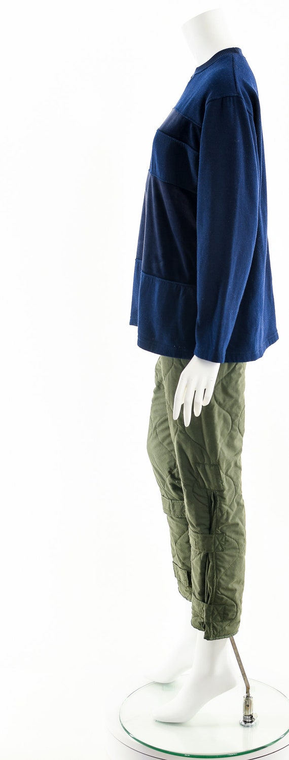 navy patchwork velvet sweatshirt - image 9