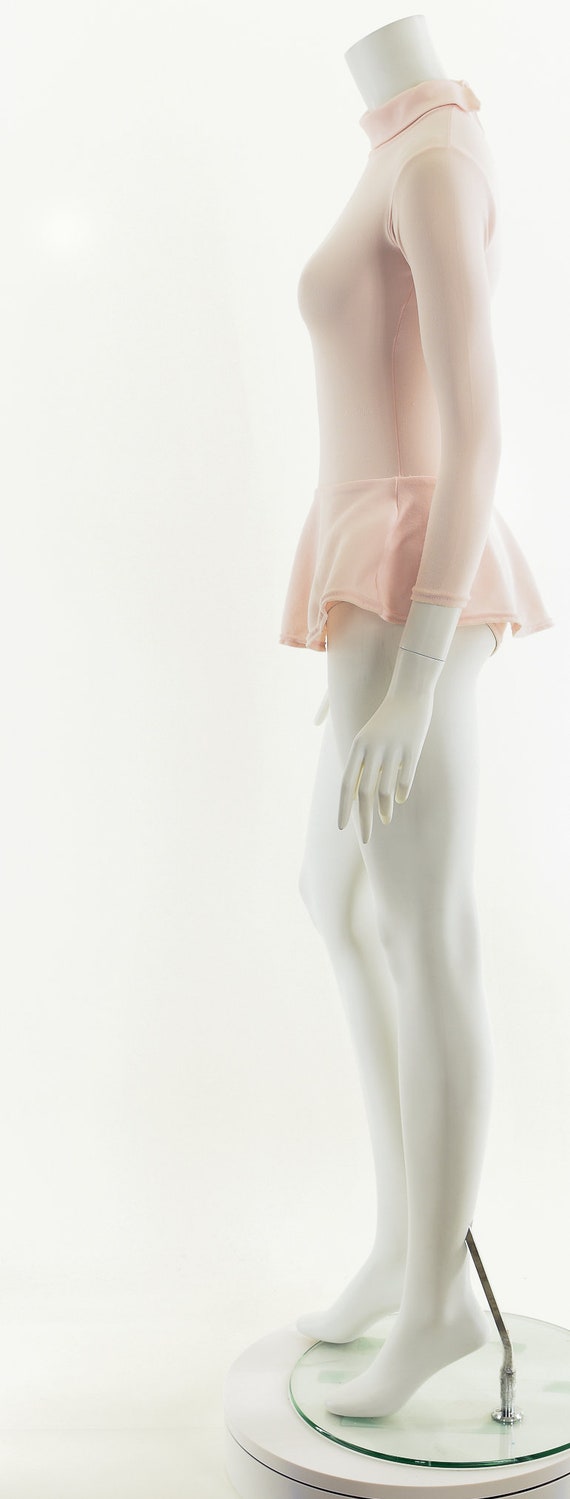 Baby Pink Bodysuit,70s Turtleneck Bodysuit,Vintag… - image 9