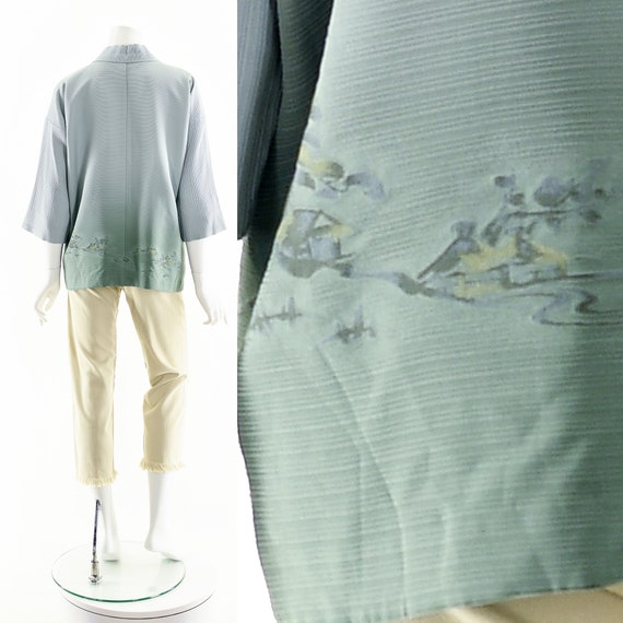 50s Silk Kimono,Landscape Pastoral Kimono, Gradie… - image 2