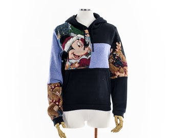 Mickey Mouse Disney Holiday FASHION REWORK Tapestry Hoodie
