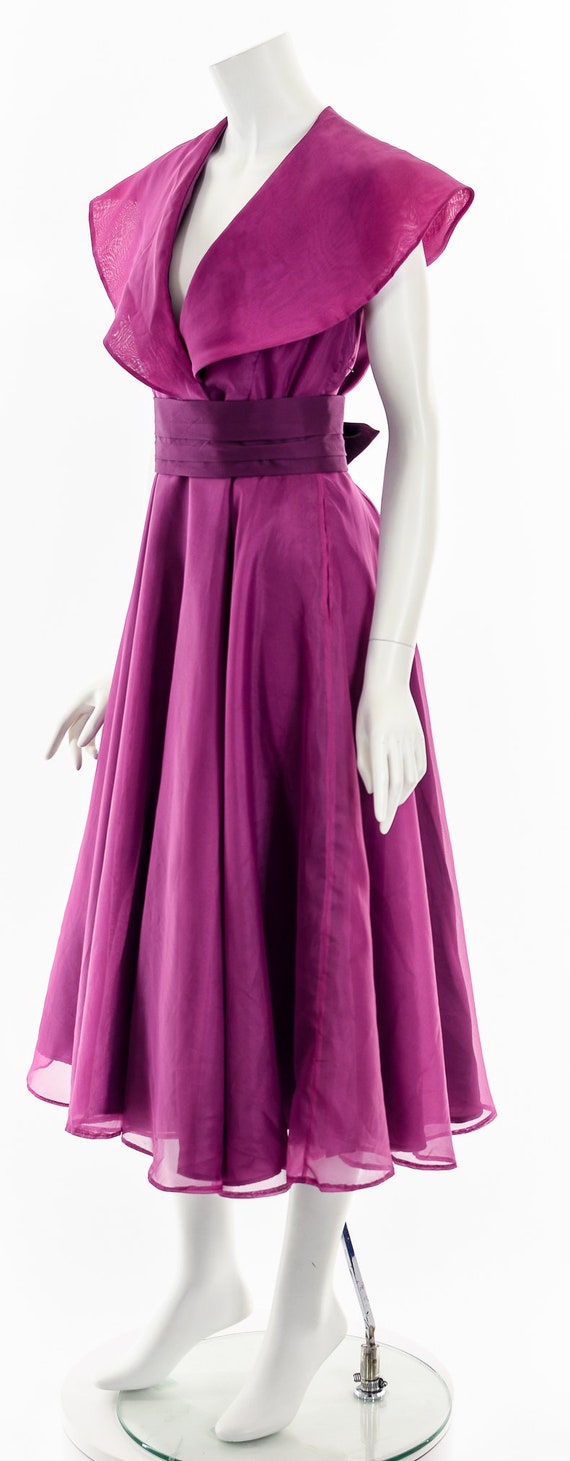 Purple Chiffon Fit and Flare Dress - image 10