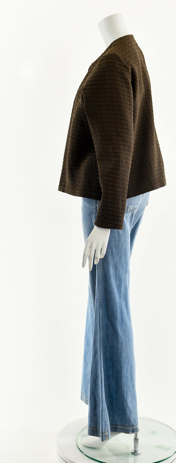 Brown Waffle Textured Jacket - image 9