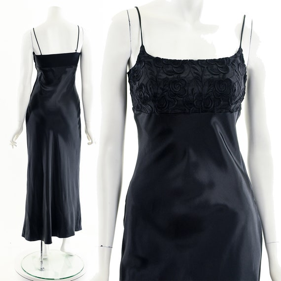 Black Empire Waist Slip Dress - image 2