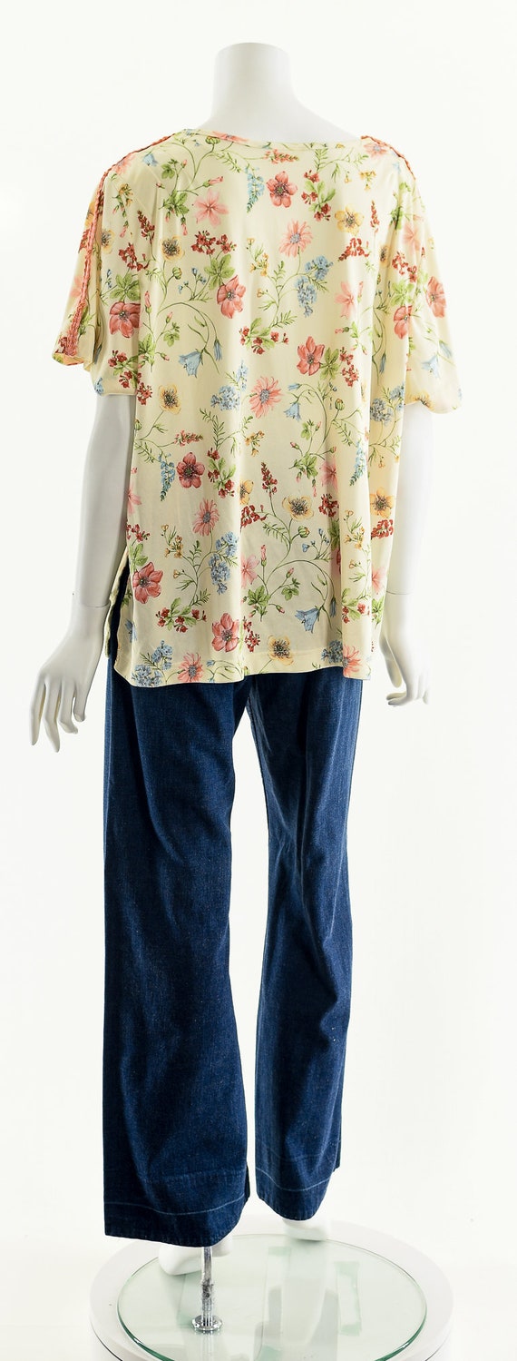 Watercolor Flowers Chiffon Blouse - image 8