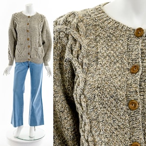 Brown Irish Wool Fisherman Sweater