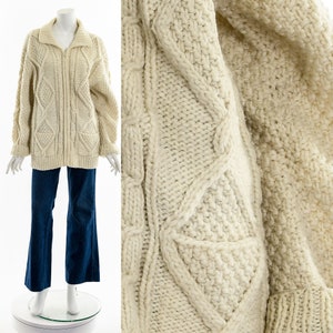 Fisherman Wool Cable Knit Sweater Cardigan