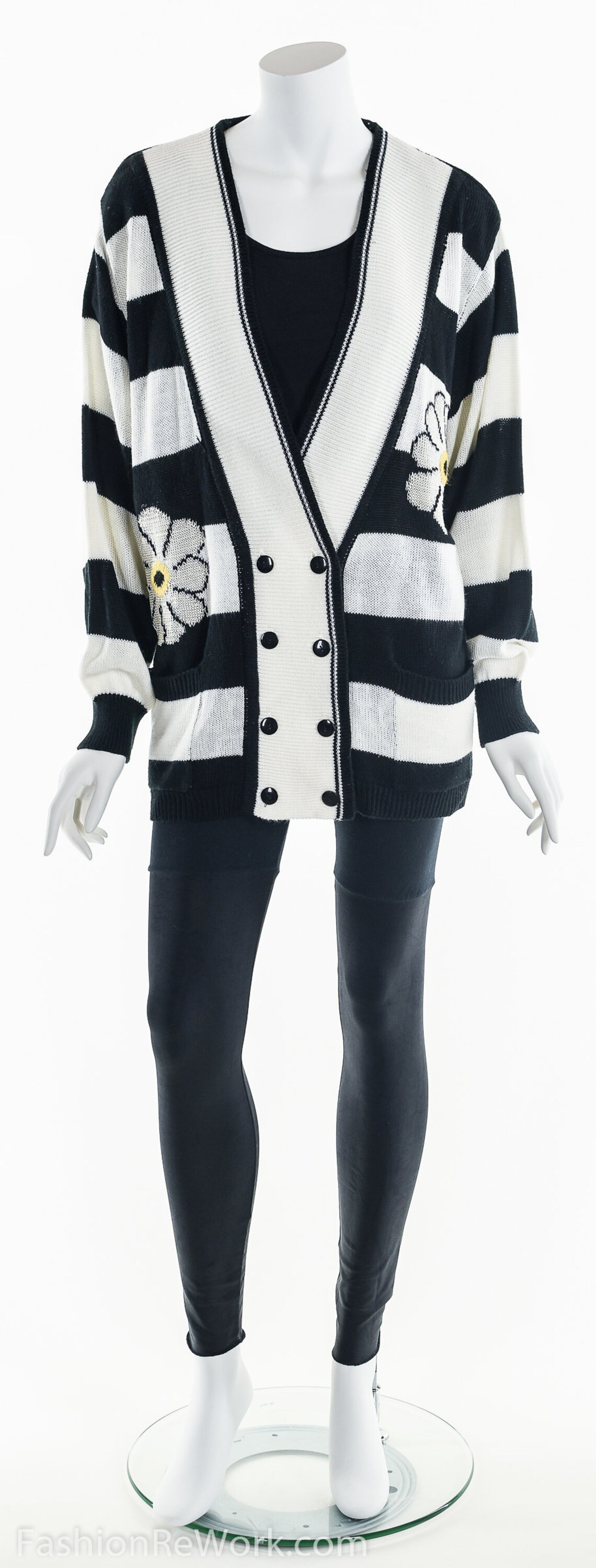 Daisy Sweater 90's Daisy Sweater Cardigan Black and Etsy