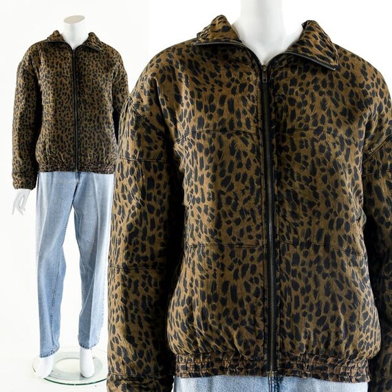 Leopard Silk Bomber,Cheetah Print Bomber Jacket,A… - image 10