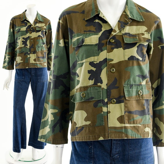 Vintage Camo Jacket, Camouflage Military Jacket,80s U… Gem