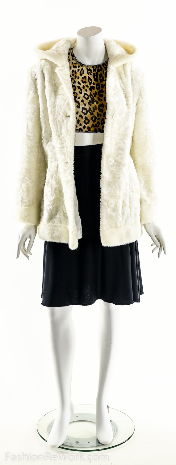 White Faux Fur Coat,90s Plush Teddy Bear Coat,Vin… - image 2