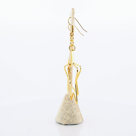 Gold Star Statement Earrings - image 3