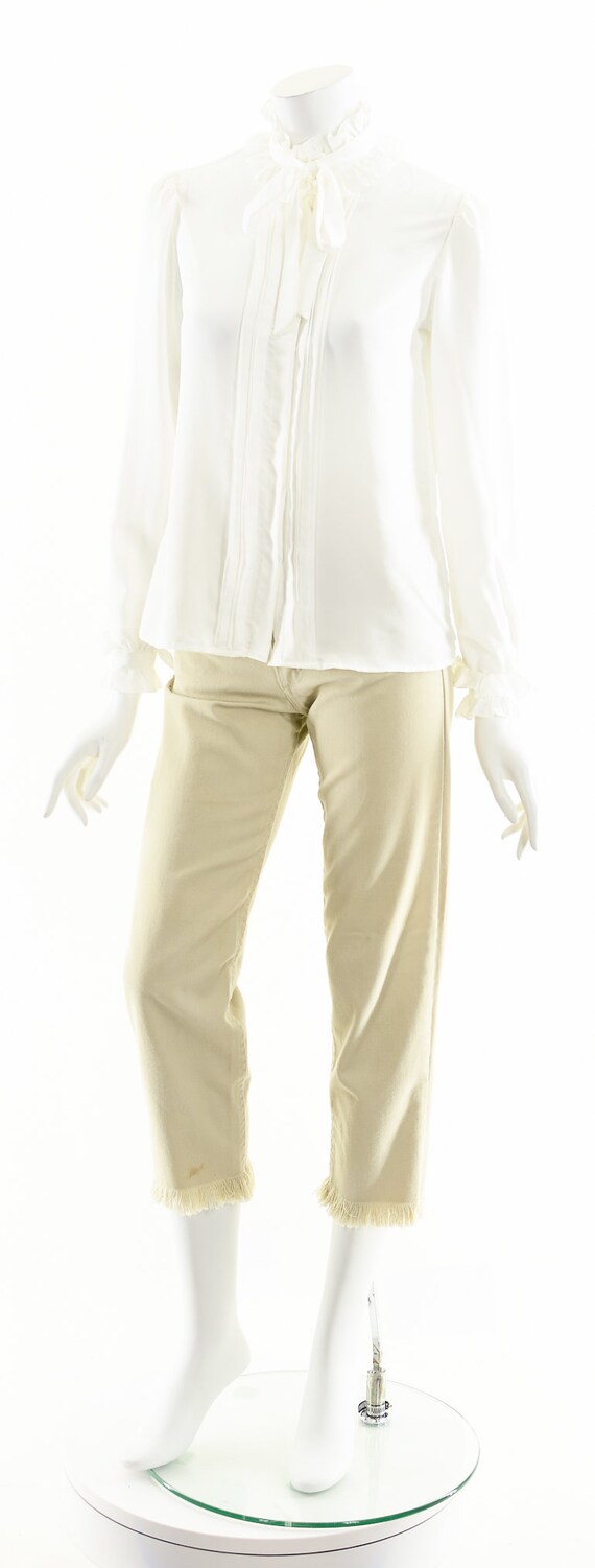 White French Blouse,Parisian Button Down Top,Jane… - image 4