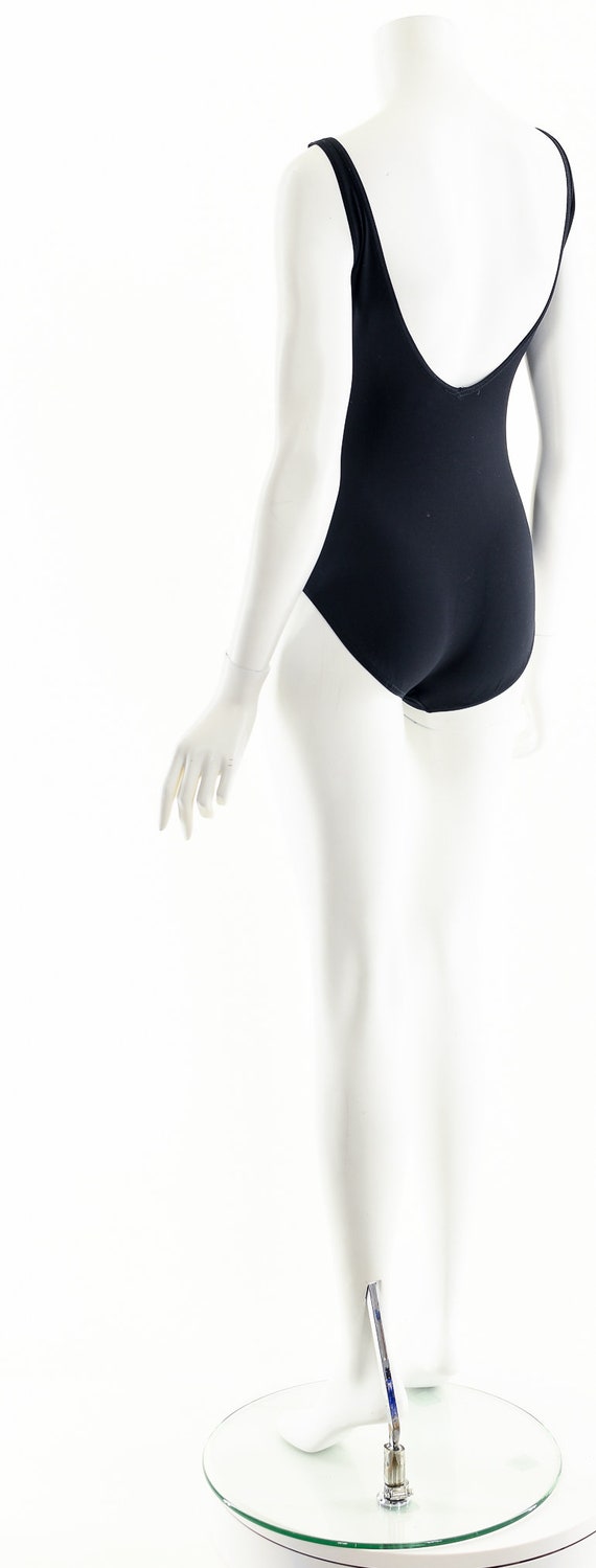 Black Ruched Body Suit, 90s Vintage Leotard - image 8