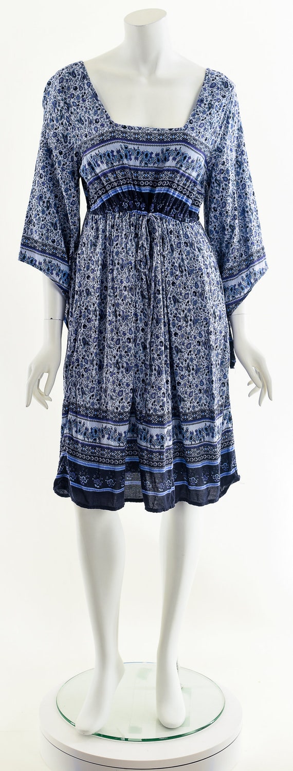 Blue Baby Doll Dress,India Gauze Babydoll Dress,B… - image 4