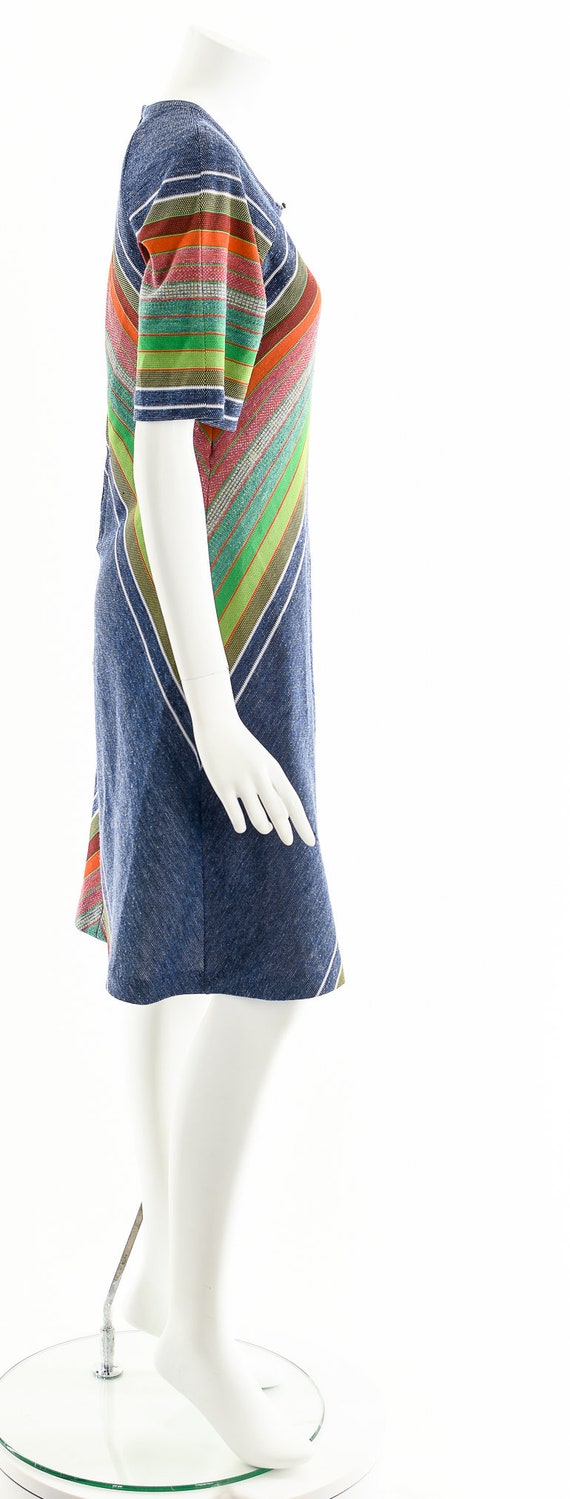 Rainbow Chevron Dress,Rainbow Denim Knit Dress,Mu… - image 5