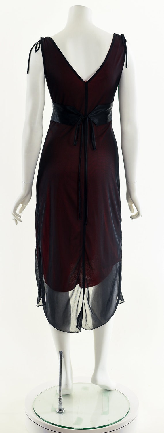 90s Y2K Sheer Dress,Black Red Sheer Goth Dress,Se… - image 7