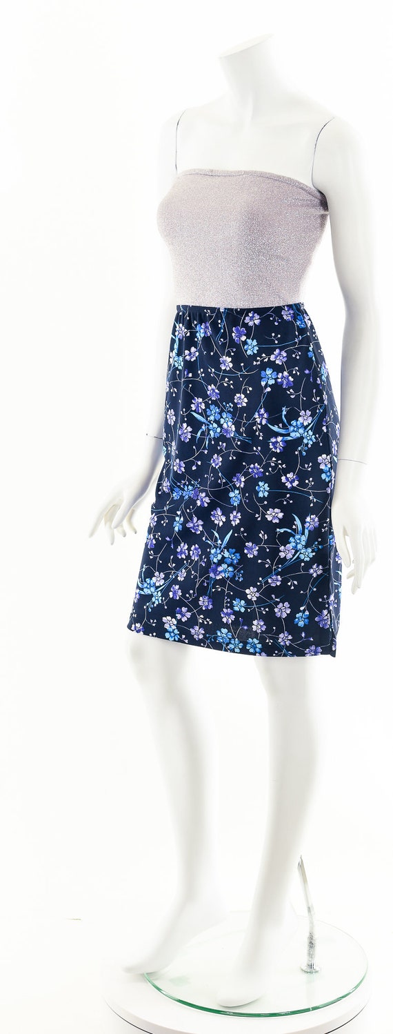 Navy + Blue Floral Skirt - image 10