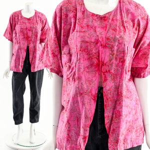 Hot Pink Batik Open Style Shirt