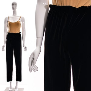 Vintage 90s Golden Dark Brown High Waist Velvet Pants Velour MINIMALIST Pants S