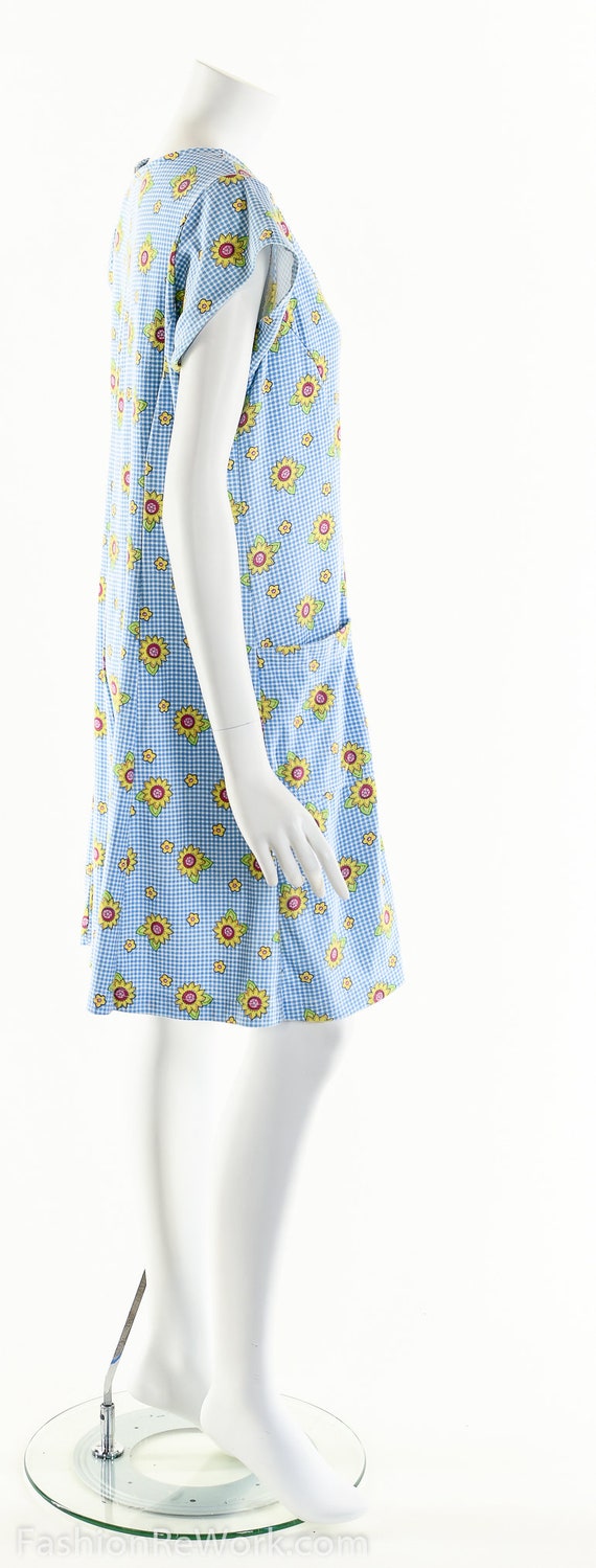 90s SUNFLOWER Romper,Blue Gingham Jumpsuit,Kawaii… - image 3