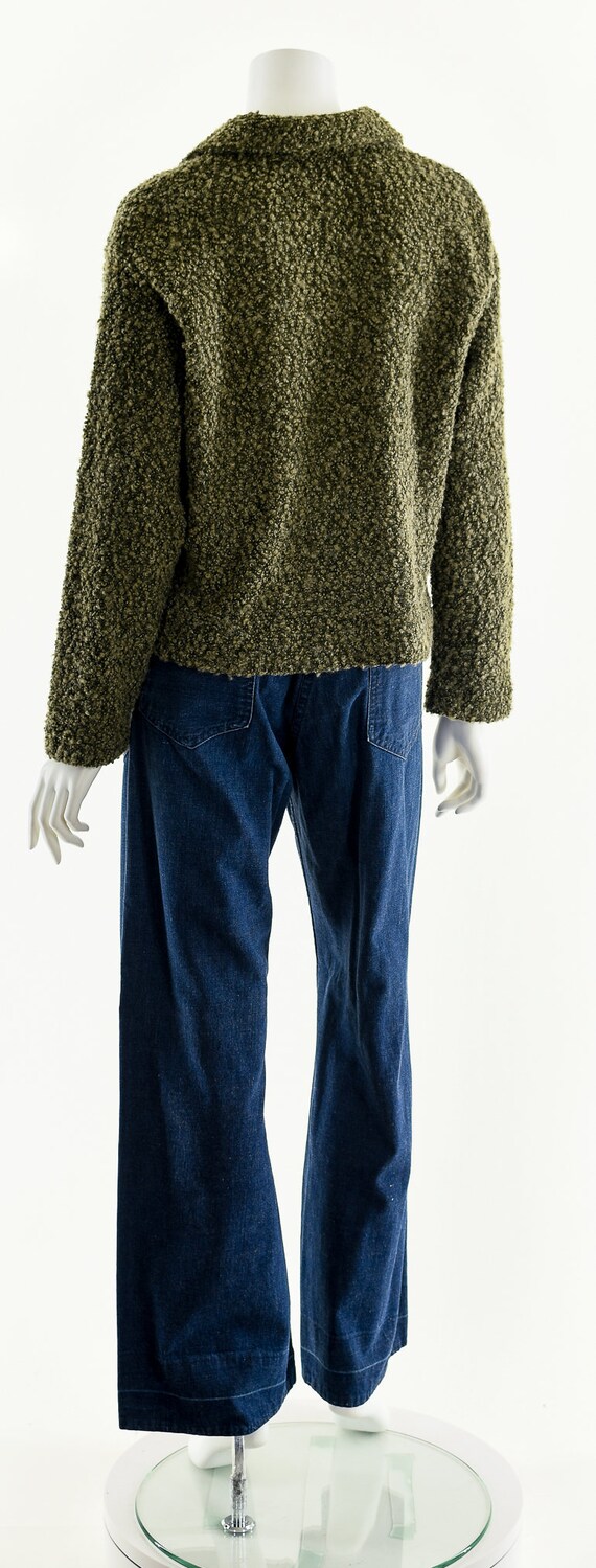 Green Sherpa Nubby Knit Sweater - image 8