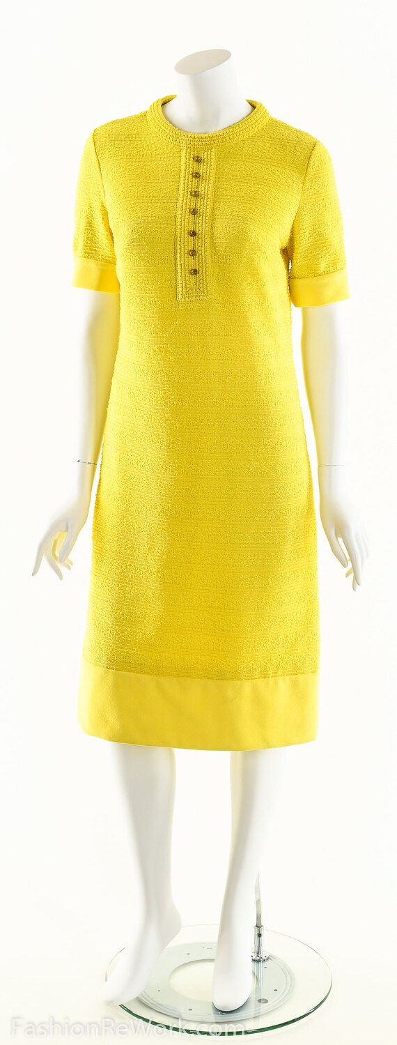 Vibrant Knit Dress,60s Sweater Dress,Mock Neck Dr… - image 8