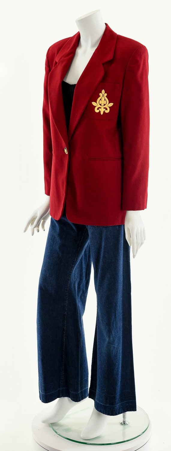 Red Ensignia Blazer,Preppy Red Blazer,Vintage Bla… - image 10