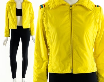 Winter Jacket, Ski Jacket, Vintage 70's Jacket, Yellow Rainbow Jacket, Vintage Roffe Jacket, Puffy Jacket, Puffer Jacket