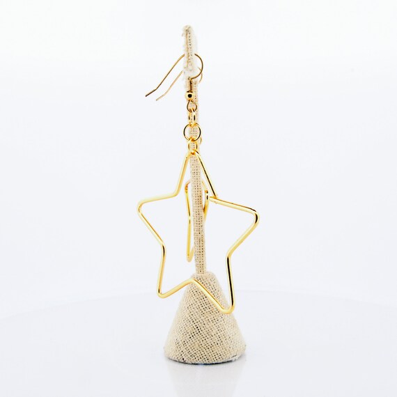Gold Star Statement Earrings - image 7