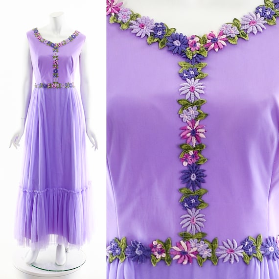 Purple Chiffon Tulle Maxi Dress,Lilac Lavender Wh… - image 1