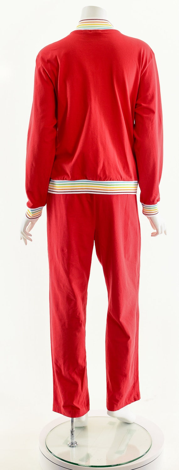 Red Rainbow Track Suit,Vintage Rainbow Jumpsuit,7… - image 7