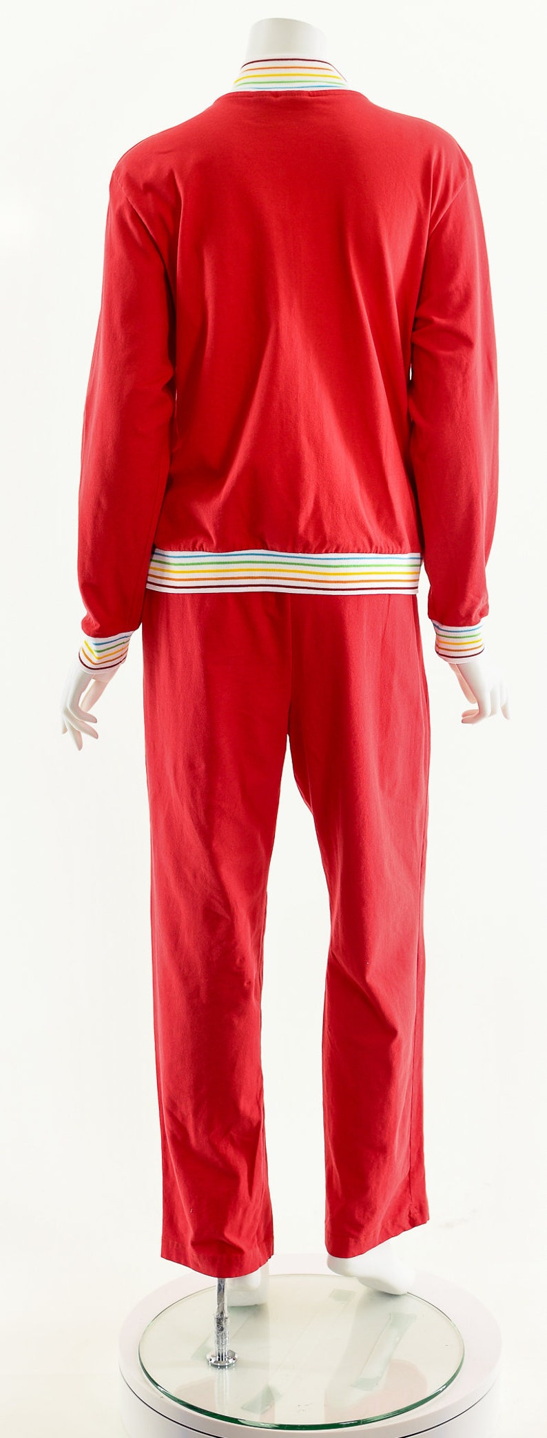 Red Rainbow Track Suit,Vintage Rainbow Jumpsuit,70s Inspired Two Piece,Juicy Couture Inspired,Juicy Couture Track Suit,Vintage Loungewear image 7