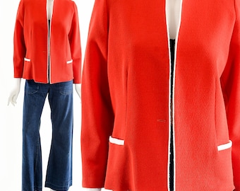 Red Classic Open Blazer Coat